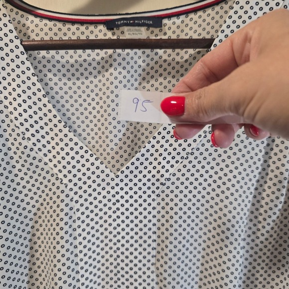Tommy Hilfiger Womens Dot Print Smocked Waist Peplum Blouse Top XL - Picture 4 of 4